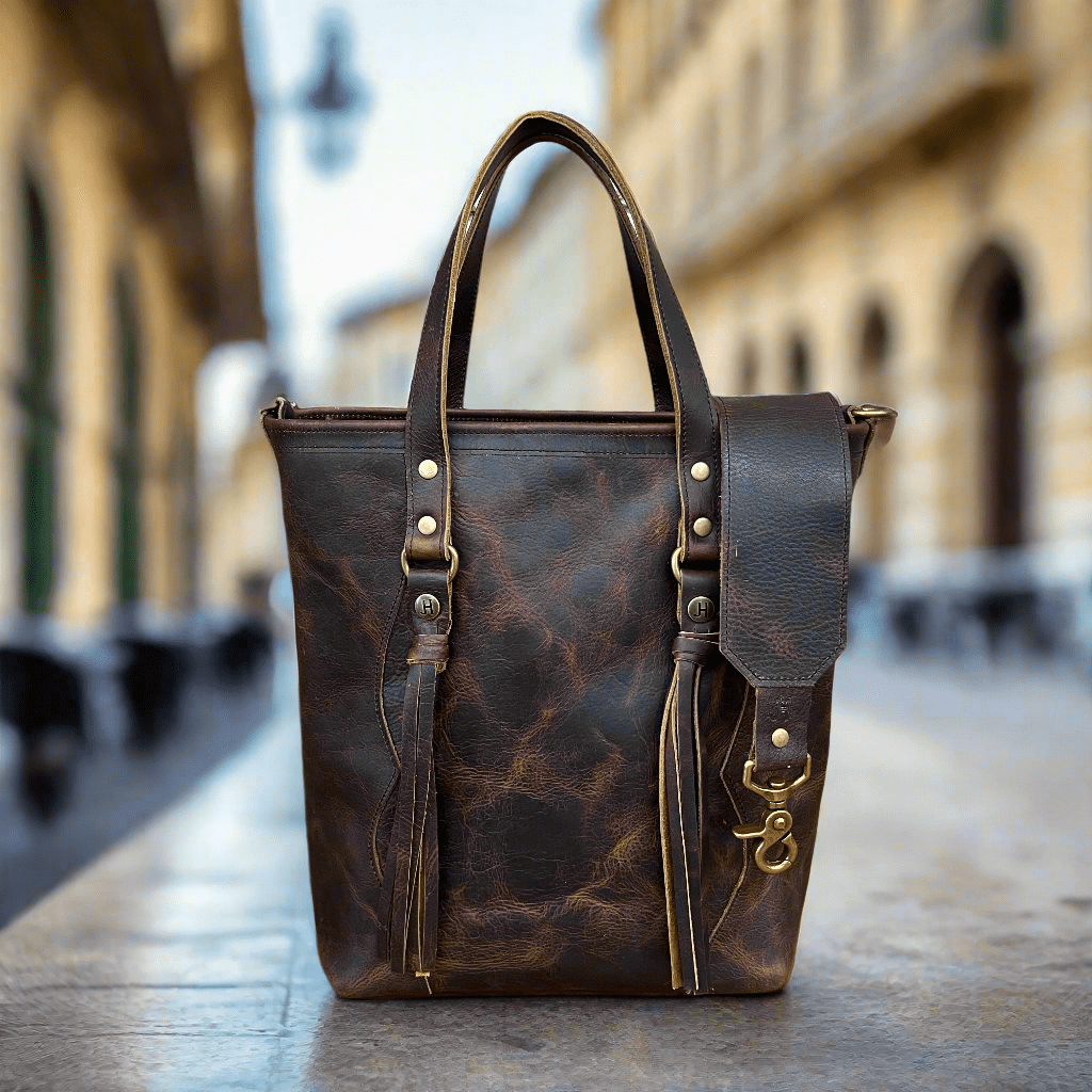Western concealed carry leather handbag by Jill's Homestead