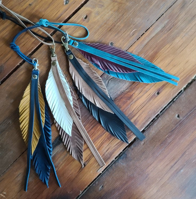 Pick Your Own -  Double Feather Tassel Bag Clip