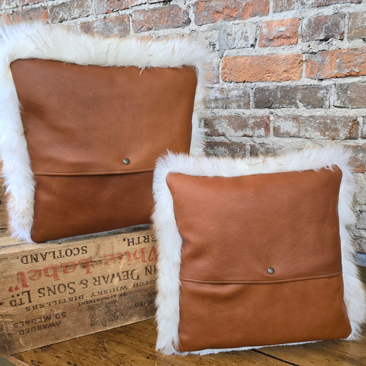 Sheep Throw Pillows - Set of 2 (Dark Cognac)