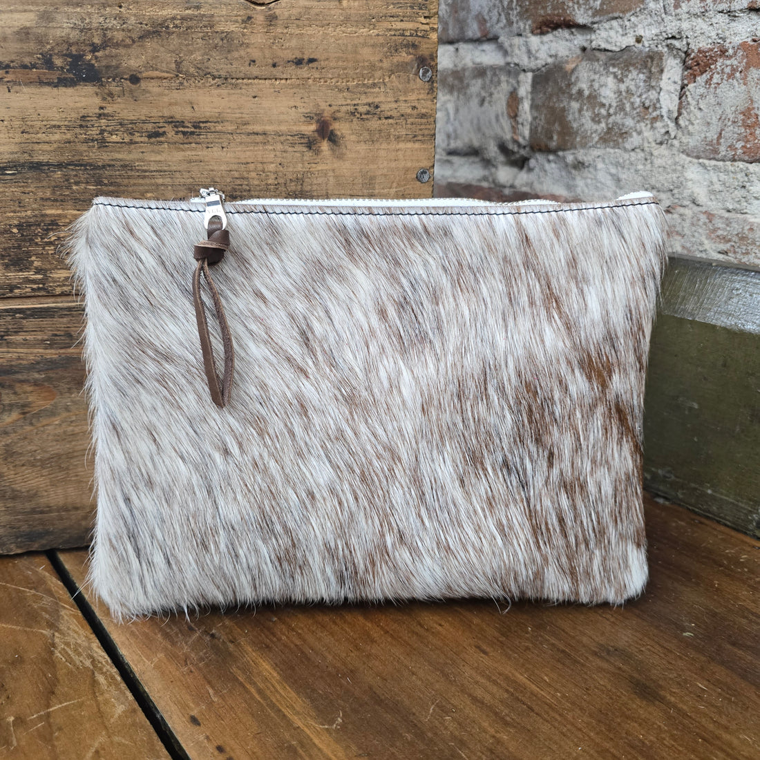 Medium purse organizer with cowhide/leather By Jill's Homestead Brown