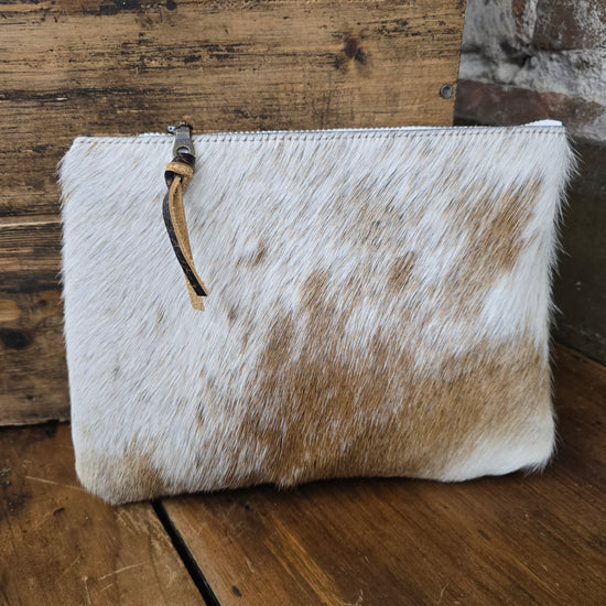 Medium purse organizer with cowhide/leather By Jill's Homestead Brown