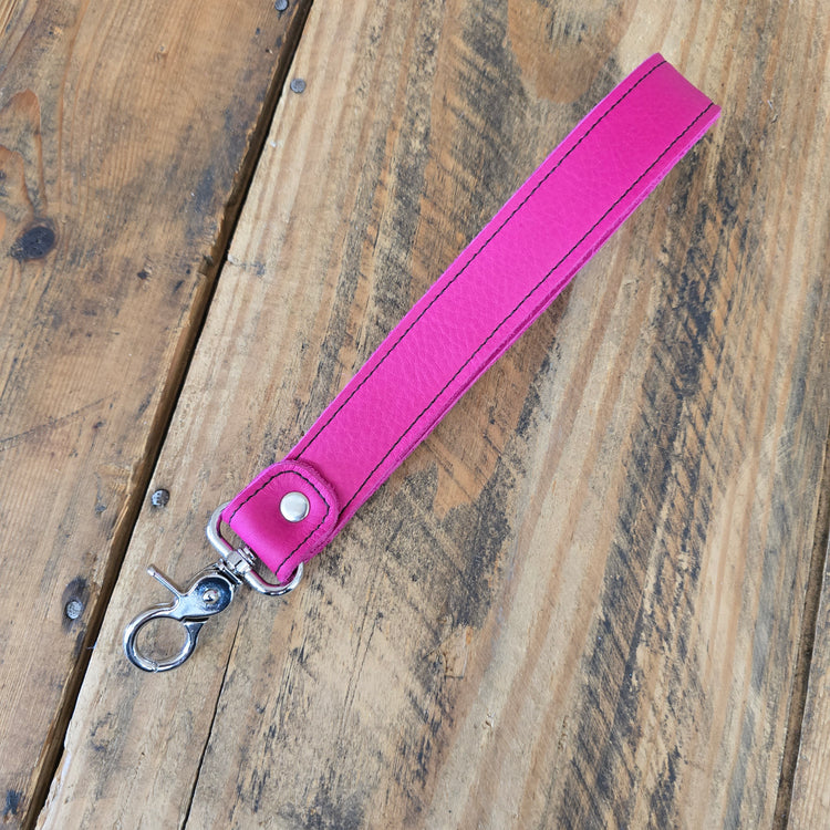 Leather keychain clip mini lanyard for keys Brown Distress Jill's