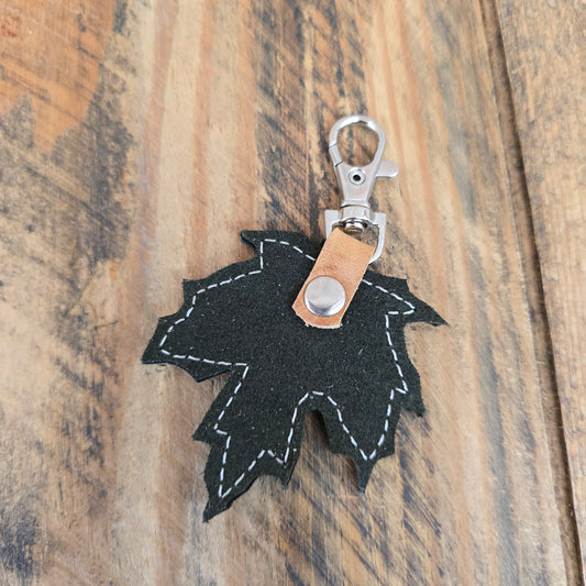 Maple Leaf Charm - Dark Olive