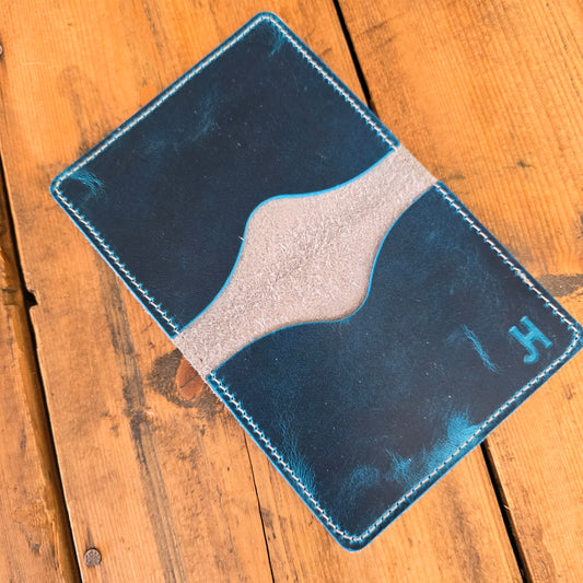 Cowhide Card Holder (Blue Lagoon)