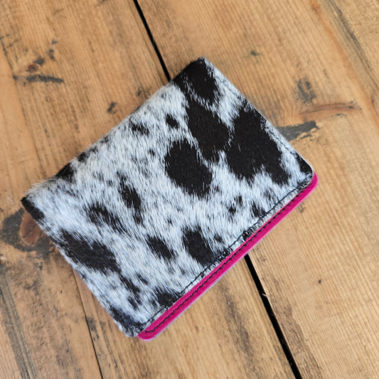 Cowhide Card Holder (Hot Pink)