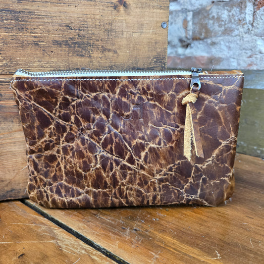 Small Cowhide Catchall (Light Brown Crackle)