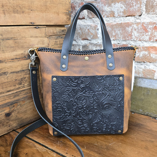 Shorty Tote  (Rustic Brown/Embossed Black) JH06966