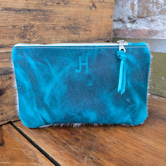 Small Cowhide Catchall (Island Blue)