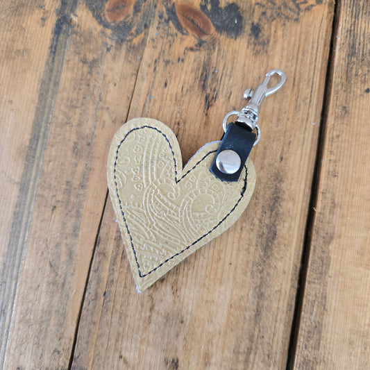 Heart Handbag Charm (Sand Emboss)