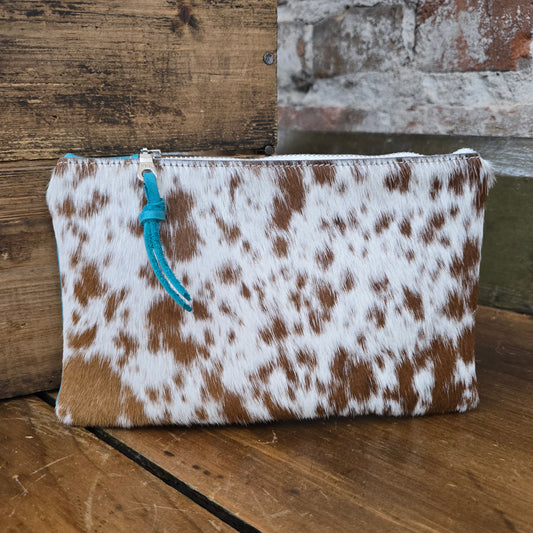 Small Cowhide Catchall (Island Blue)