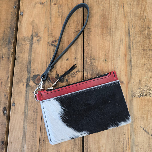 Cowhide Modesto Clutch (Charger Red/Black)