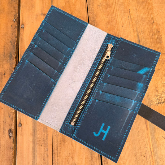 Cowhide Wallet (Blue Lagoon)