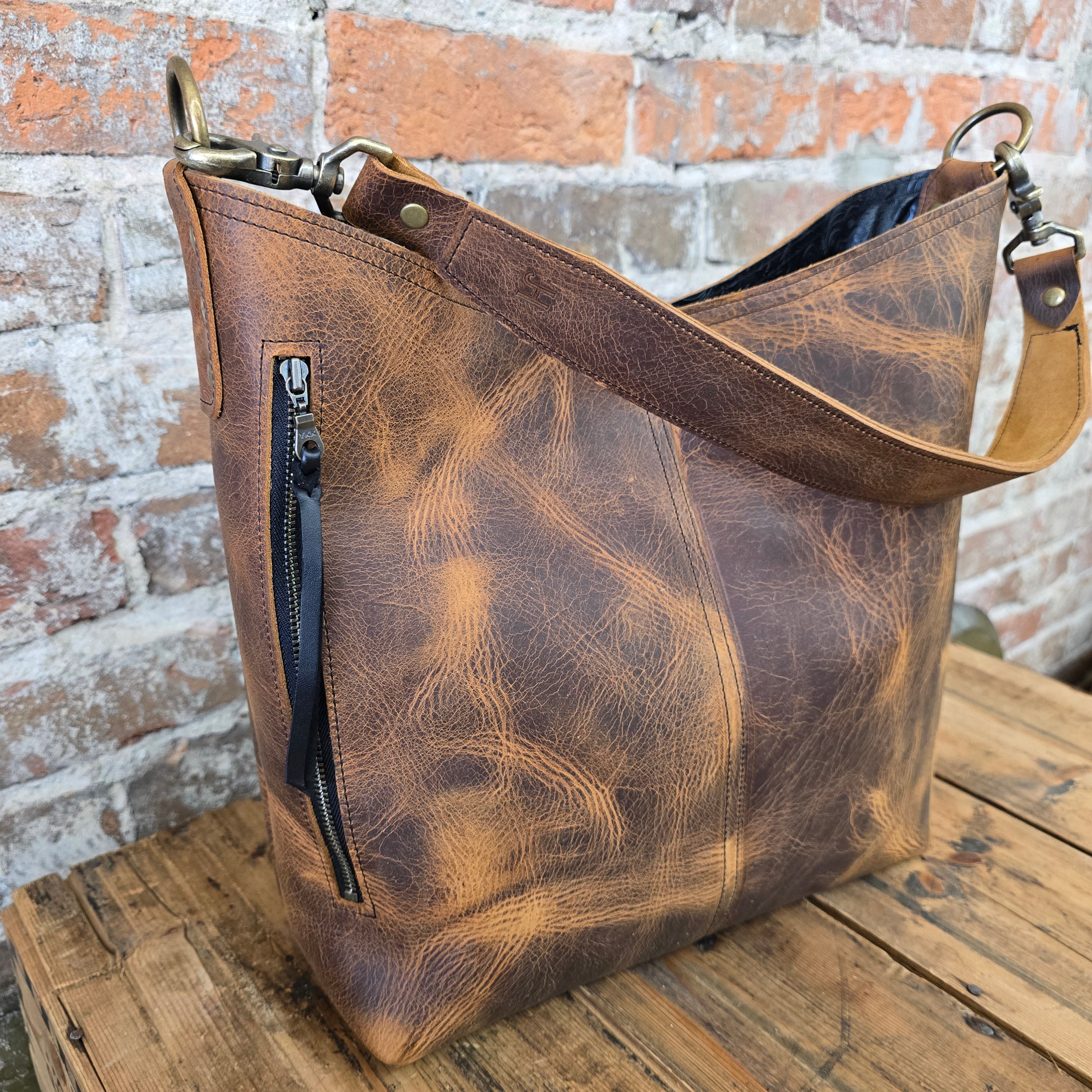 Fine Italian Leather Shoulder Bag by Jill's Homestead