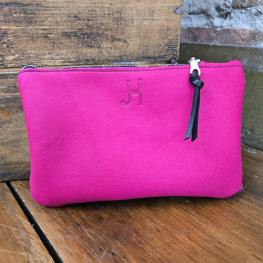 Small Cowhide Catchall (Hot Pink)