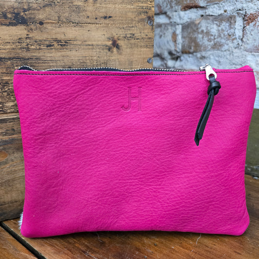 Medium Cowhide Catchall (Hot Pink)