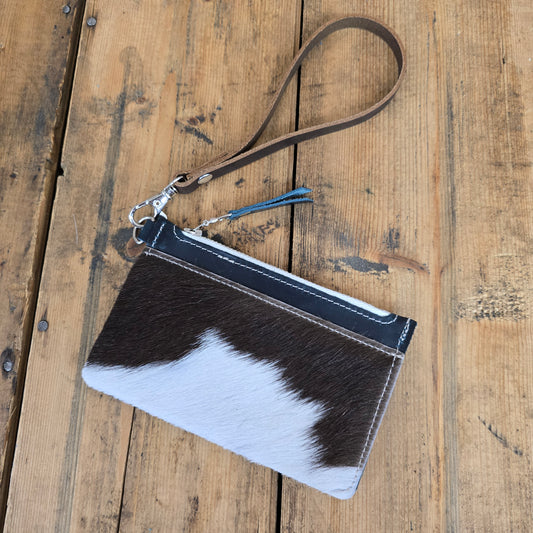 Cowhide Modesto Clutch (Dark Teal)