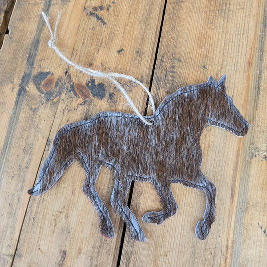 Cowhide Horse Ornament (Rust)