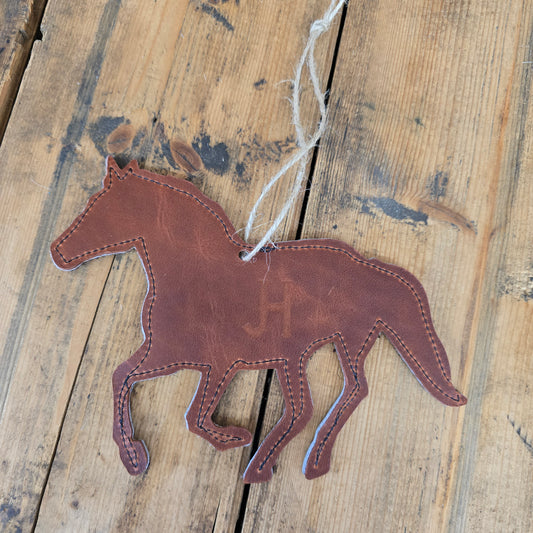 Cowhide Horse Ornament (Rust)