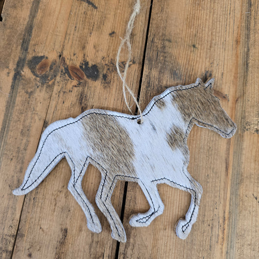 Cowhide Horse Ornament (Bison Pebble Tan)