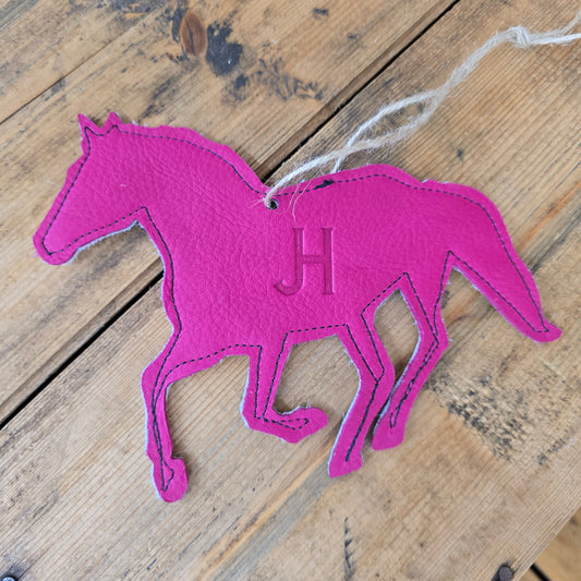 Cowhide Horse Ornament (Pink)