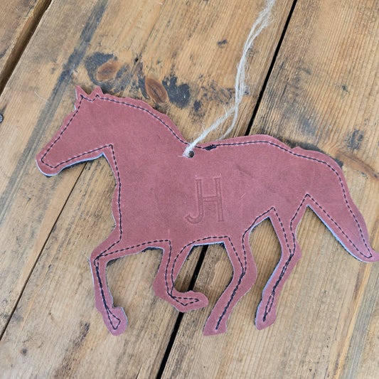 Cowhide Horse Ornament (Dusty Mauve)