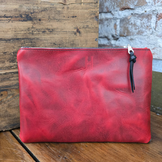 Medium Cowhide Catchall (Charger Red)