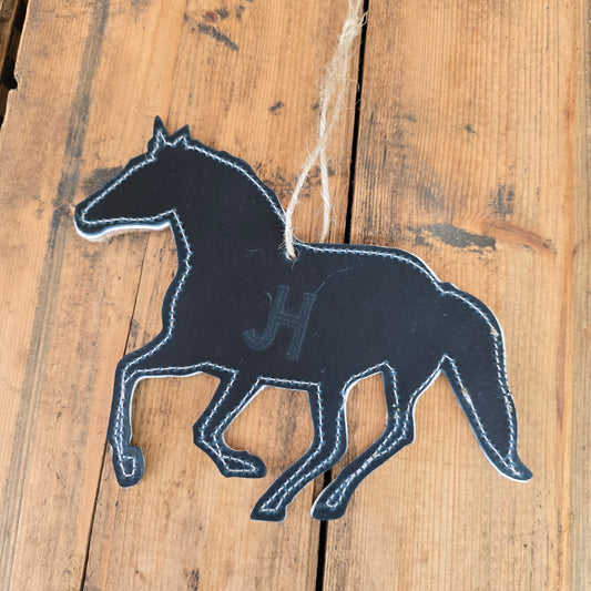 Cowhide Horse Ornament (Dark Teal)