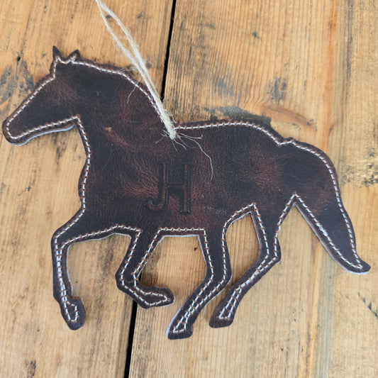 Cowhide Horse Ornament (Chestnut)