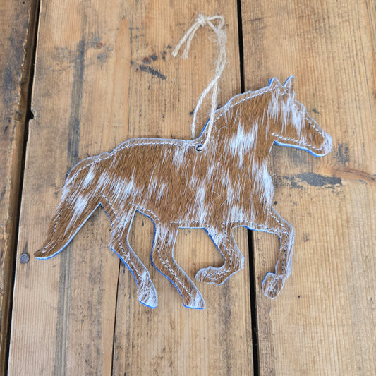 Cowhide Horse Ornament (Atlantic Blue)