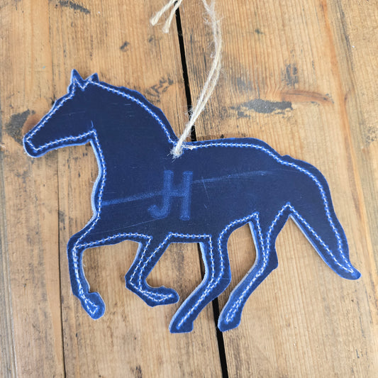 Cowhide Horse Ornament (Atlantic Blue)