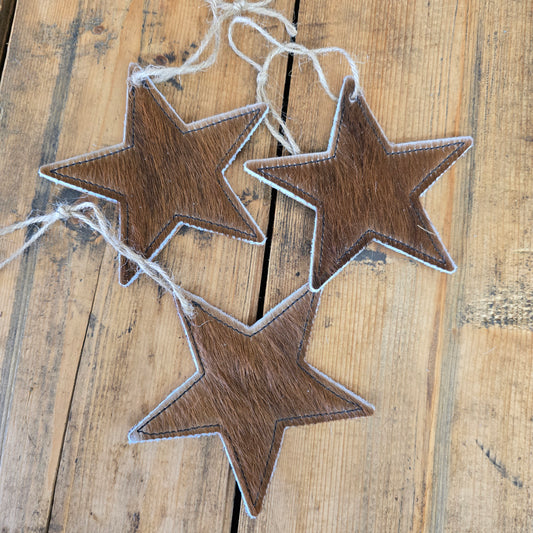 Cowhide Ornaments - 3 Pc Set (Rare Finds Brown)