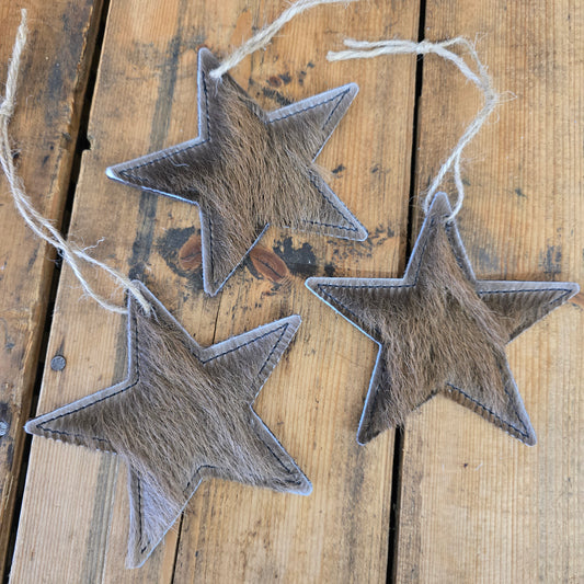 Cowhide Ornaments - 3 Pc Set (Rare Finds Brown)