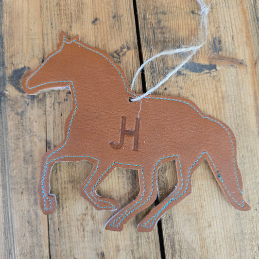 Cowhide Horse Ornament (Dark Cognac)