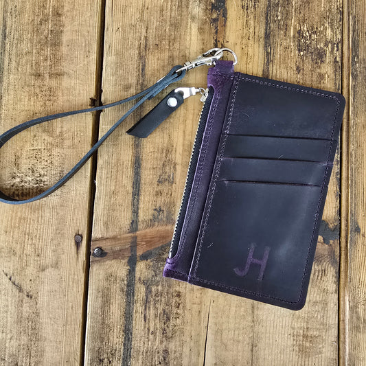 Cowhide Modesto Clutch (Plum)