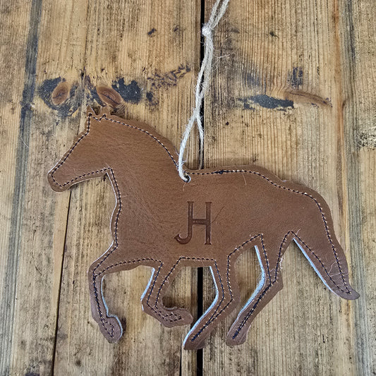 Cowhide Horse Ornament (Brown)