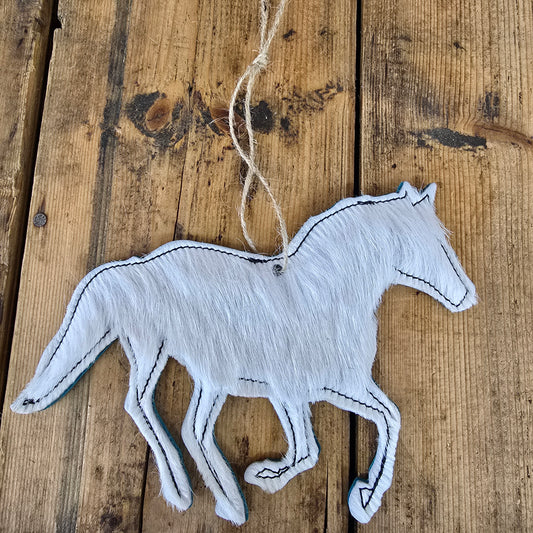 Cowhide Horse Ornament (Island Blue)