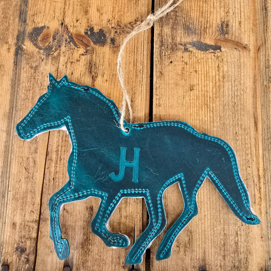 Cowhide Horse Ornament (Island Blue)