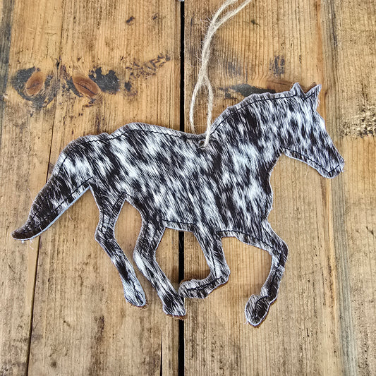 Cowhide Horse Ornament (Chestnut)