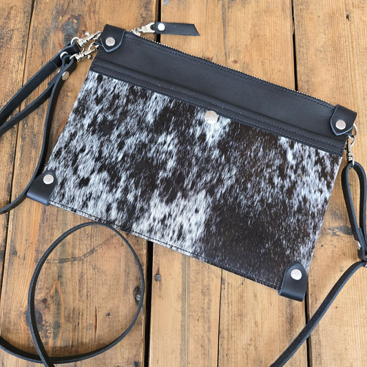 Uptown Clutch - Cowhide (Black)