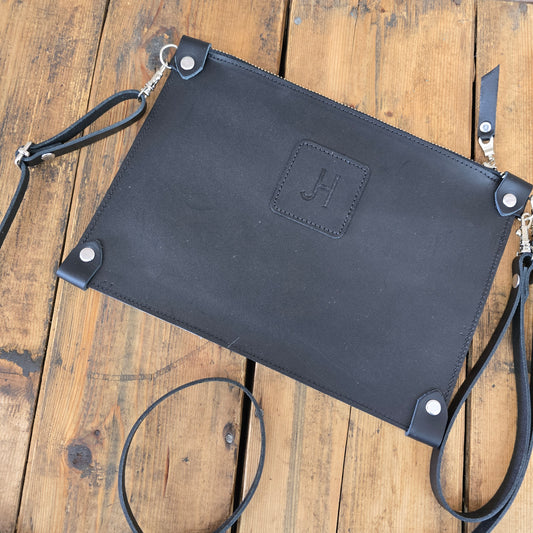 Uptown Clutch - Cowhide (Black)