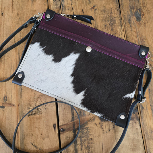 Uptown Clutch - Cowhide (Magenta)