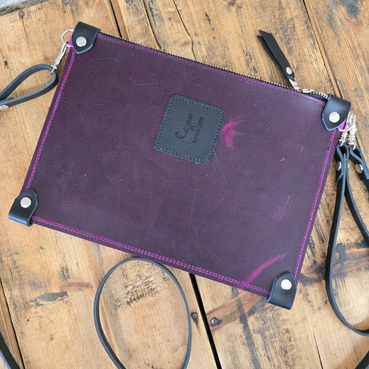 Uptown Clutch - Cowhide (Magenta)