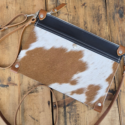 Uptown Clutch - Cowhide (Dark Teal)