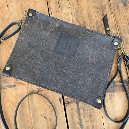 Uptown Clutch - Cowhide (Black + Tan)