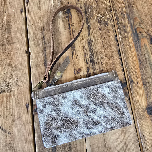 Cowhide Modesto Clutch (Rare Finds Tan)