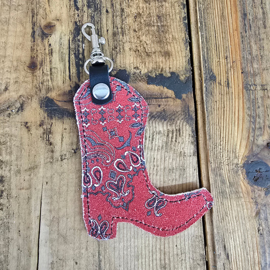 Boot Charm - Red Bandana Suede