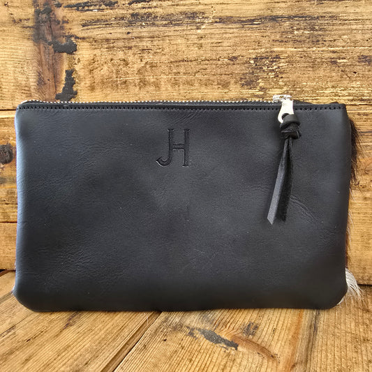 Small Cowhide Catchall (Black)