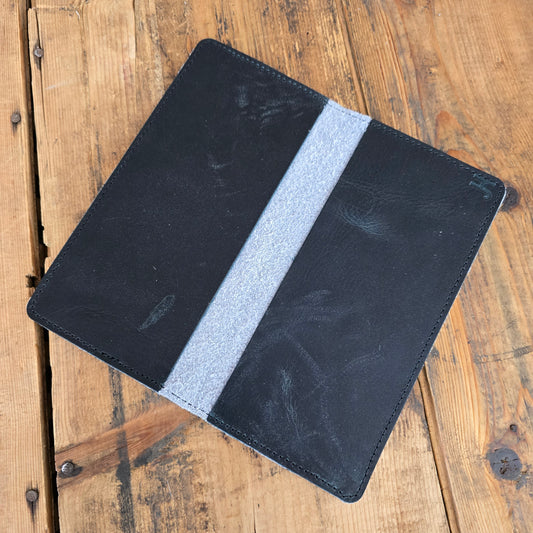 Cowhide Checkbook Cover (Dark Teal)