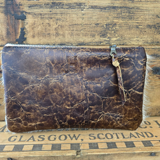 Small Cowhide Catchall (Light Brown Crackle)