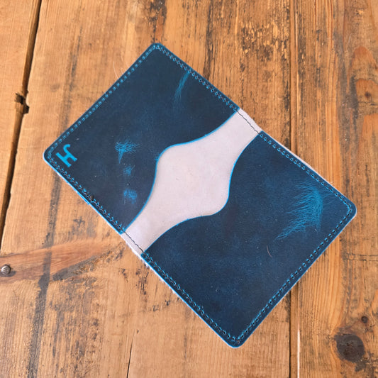 Cowhide Card Holder (Blue Lagoon)